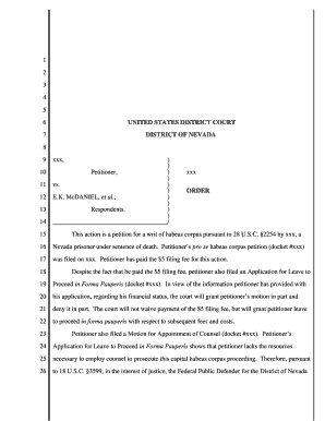 Appendix B-2: District of Nevada Order Appointing Counsel - fjc