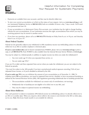 Request for Systematic Payments