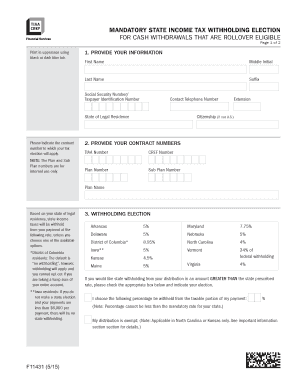 Mandatory State Income Tax Withholding Election