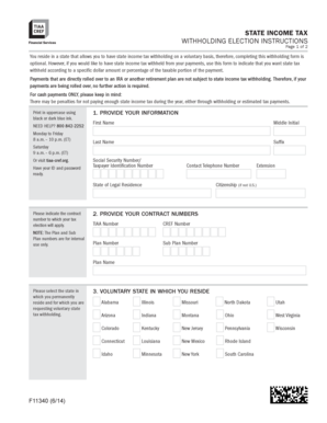 State Income Tax Withholding Election Form