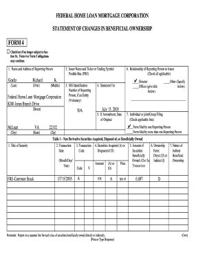 Federal Home Loan Mortgage Corporation Form 4