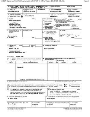 Agreement #: AG-04H1-B-12-7154 With Vendor: Triangle Oil Page: 1 SOLICITATION/CONTRACT/ORDER FOR COMMERICAL ITEMS OFFEROR TO COMPLETE BLOCKS 12, 17, 23, 24, & - fs fed