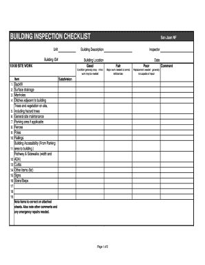Building Inspection Checklist