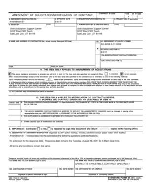 US Federal Contract Amendment Form