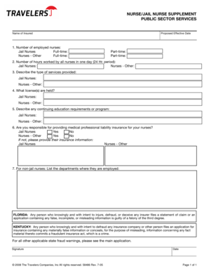 Nurse Jail Supplement Form