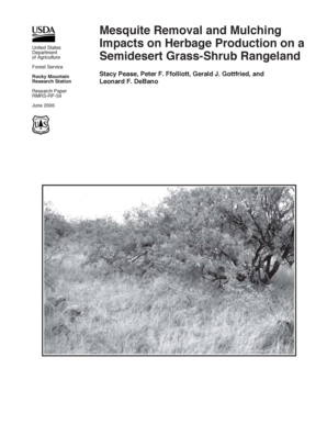 Mesquite removal and mulching impacts on herbage production on a semidesert grass-shrub rangeland. RMRS-RP-59 - fs fed