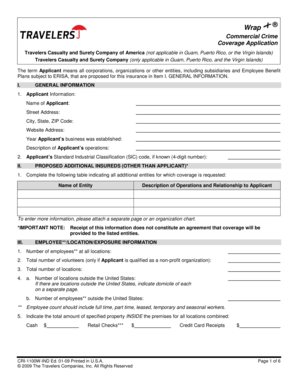 Commercial Crime Coverage Application