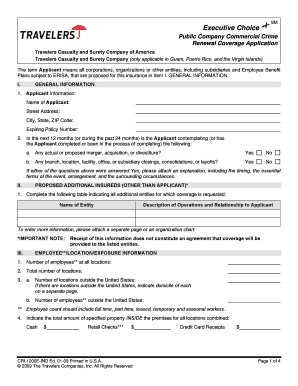 Commercial Crime Insurance Application