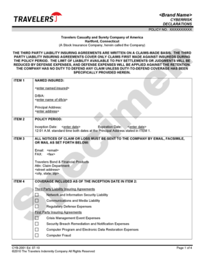 CyberRisk Policy Declarations