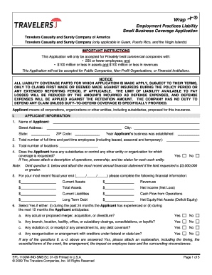 Employment Practices Liability Insurance Application