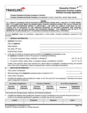 Employment Practices Liability Renewal Application