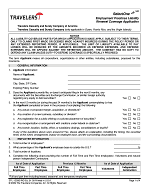 Employment Practices Liability Renewal Application