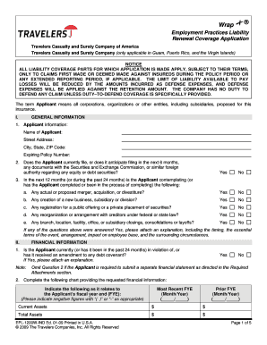 Employment Practices Liability Insurance Renewal Application