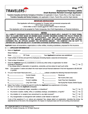 Employment Practices Liability Insurance Application