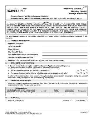 Fiduciary Liability Coverage Application