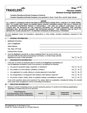 Fiduciary Liability Renewal Coverage Application