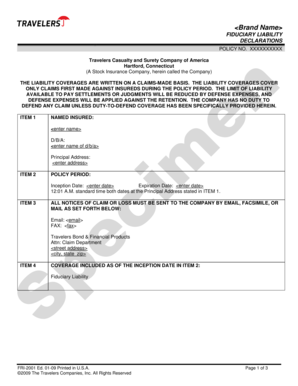 Fiduciary Liability Declarations Policy