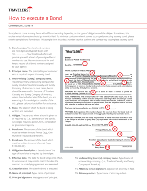 Commercial Surety Bond Form