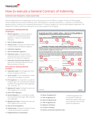 General Contract of Indemnity