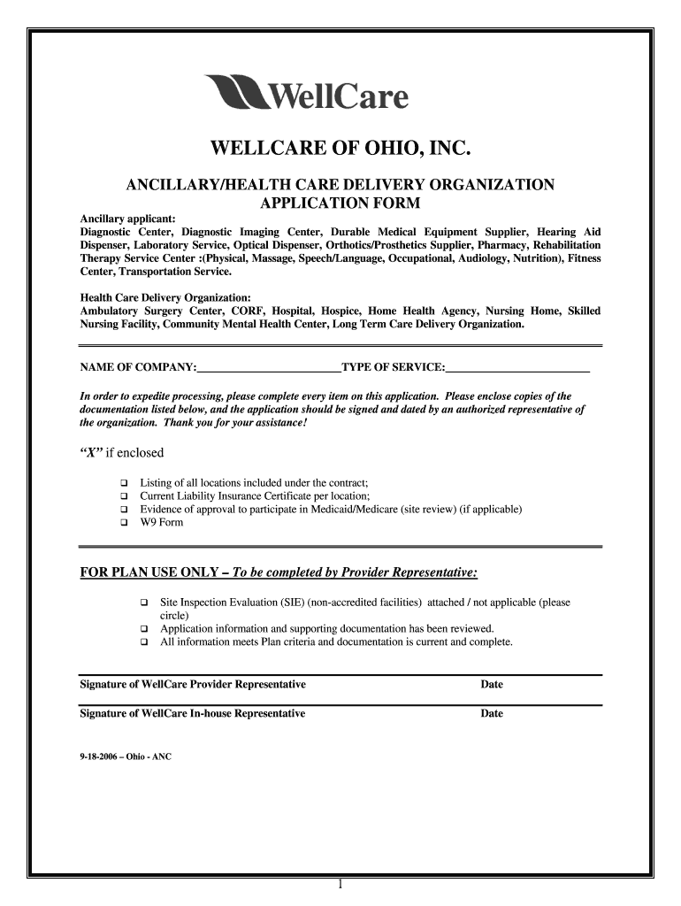 APPLICATION PACKAGE ANCILLARY OHIO 9-18-2006 doc Preview on Page 1