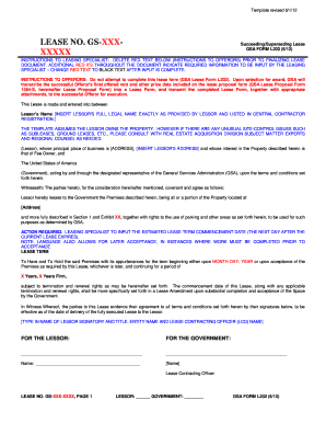 GSA FORM L202. Succeeding/Superseding Lease - gsa