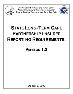 hhsgov state long term care partnership insurer reporting requirements form