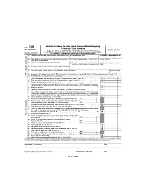 US Federal Estate Tax Return Form 706