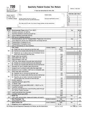 Form 720 Quarterly Federal Excise Tax Return
