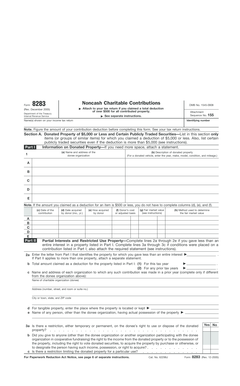 IRS Form 8283 Noncash Charitable Contributions