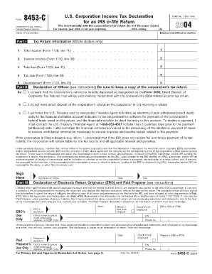 IRS Form 8453-C 2004
