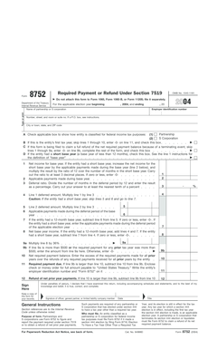 IRS Form 8752
