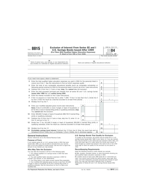 IRS Form 8815 2004