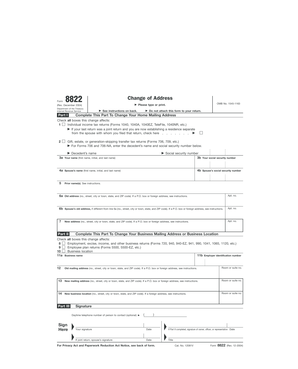 IRS Form 8822 Change of Address