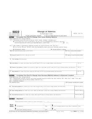 IRS Form 8822 Change of Address