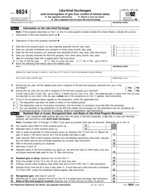 IRS Form 8824 Like-Kind Exchanges