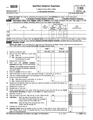IRS Form 8839 2003