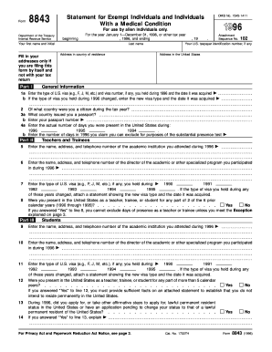 Form 8843 for Exempt Individuals and Medical Conditions