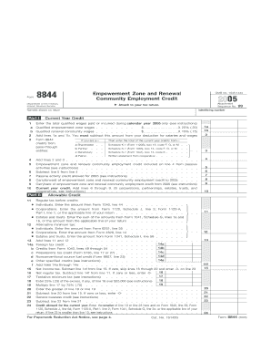 Form 8844 Empowerment Zone and Renewal Community Employment Credit 2005
