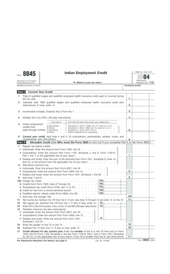 Form 8845 Indian Employment Credit