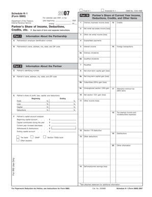 Schedule K-1 (Form 8865) 2007