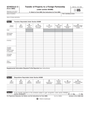 Schedule O Form 8865 Transfer of Property to a Foreign Partnership