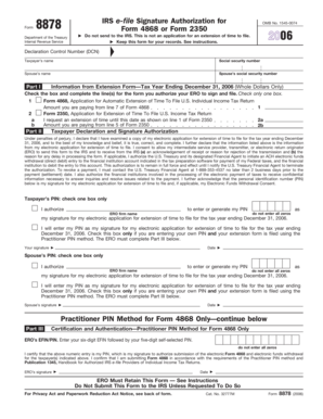 IRS Form 8878 Signature Authorization