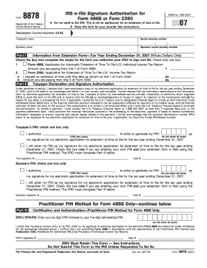 IRS Form 8878 Signature Authorization