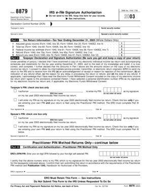 IRS Form 8879 e-file Signature Authorization