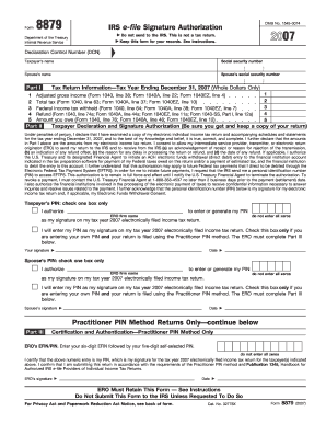 IRS Form 8879 e-file Signature Authorization