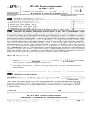 IRS Form 8879-I 2010