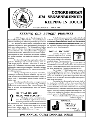 1999 Annual Questionnaire