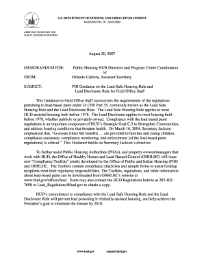 Fillable Online portal hud PIH Guidance on the Lead Safe Housing Rule ...