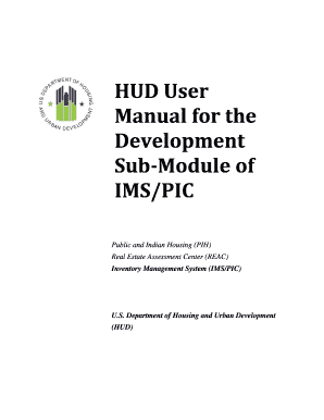 HUD User Manual for the Development Sub-Module of IMS/PIC - portal hud