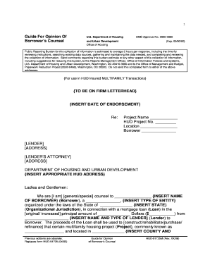 HUD-91725M Guide for Opinion of Borrower’s Counsel